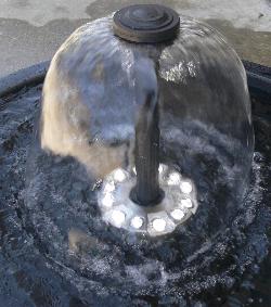 umbrella water fountain with LED light ring